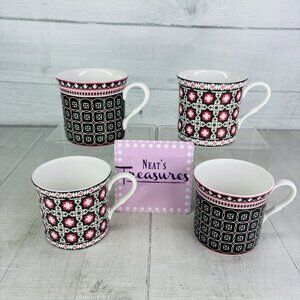 Gracie STECHCOL Bone China Moroccan Mosaic Tile Coastline Imports 10oz Cup Set 4